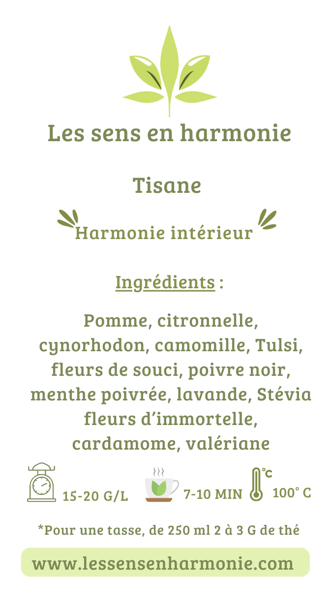 Tisane Harmonie intérieur